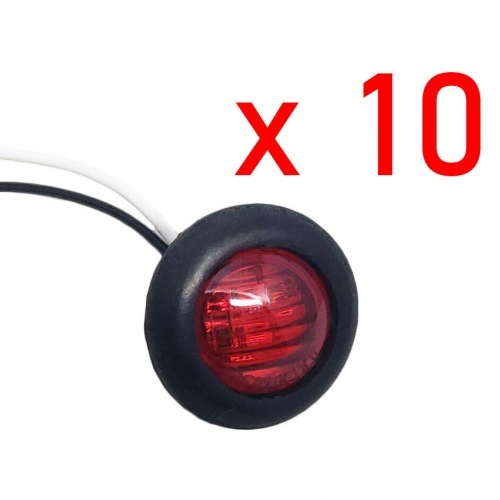 10x Mini Red 12V 3/4